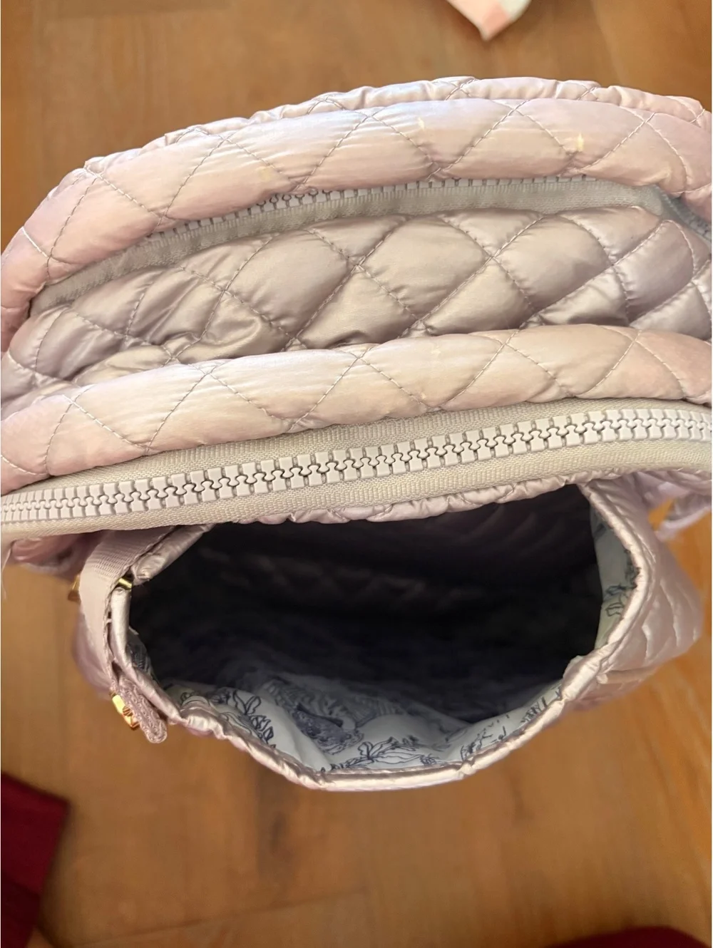 Oliver Thomas Quilted Metallic Lavender Purple Tennis Backpack